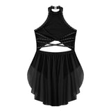 Girls Dance Performance Rhinestone Fringed Dress Figure Ice Skating Dancewear
