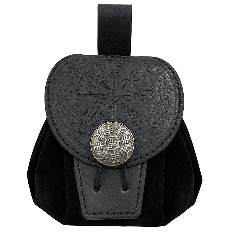 Medieval Pu Leather Belt Waist Coin Purse Drawstring Bag