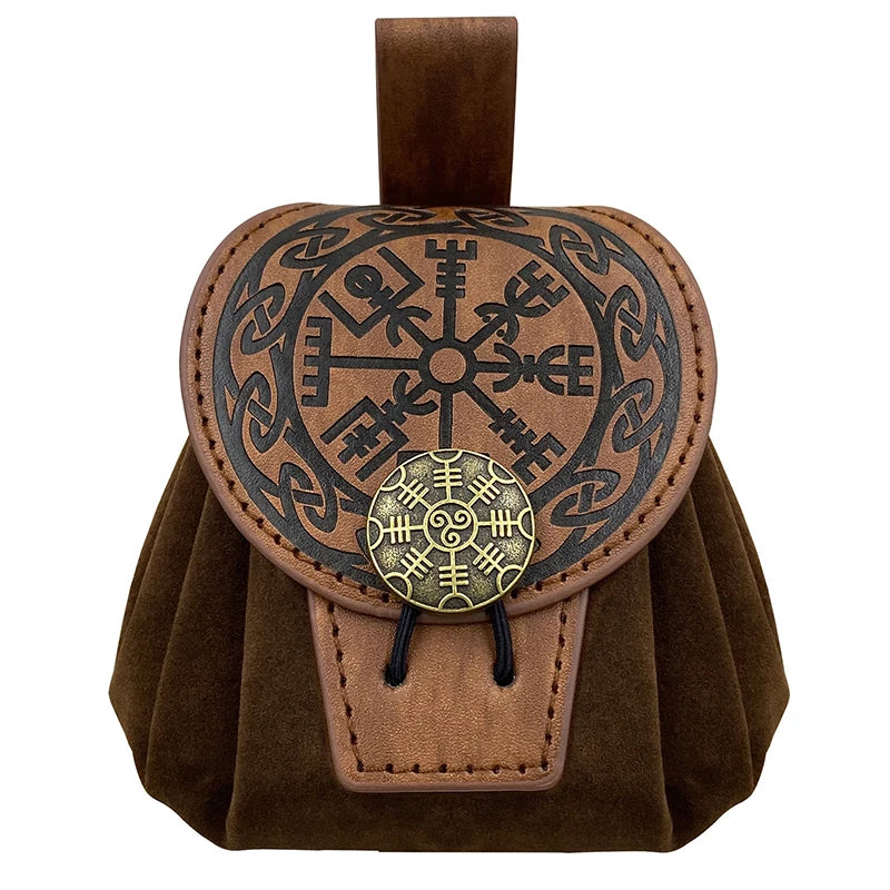 Medieval Pu Leather Belt Waist Coin Purse Drawstring Bag
