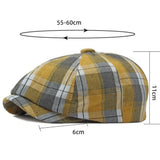 Plaid Newspaper Boy Beret Caps