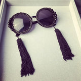Baroque Black Tassel Sunglasses