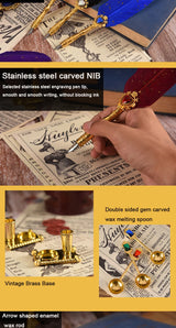 Wizard's Gift Calligraphy Feather Dip Pen Writing Set