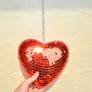 Love Heart Disco Ball Hanging Decoration with Chain