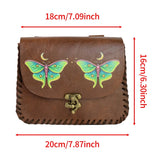 Luna Moths Fairy Printed Faux Leather Belt Pouch Medieval Elf Renaissance Wizard Cosplay Coin Purse