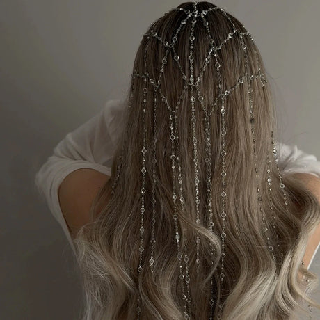 Bridal Mesh Tassel Headpiece Cap