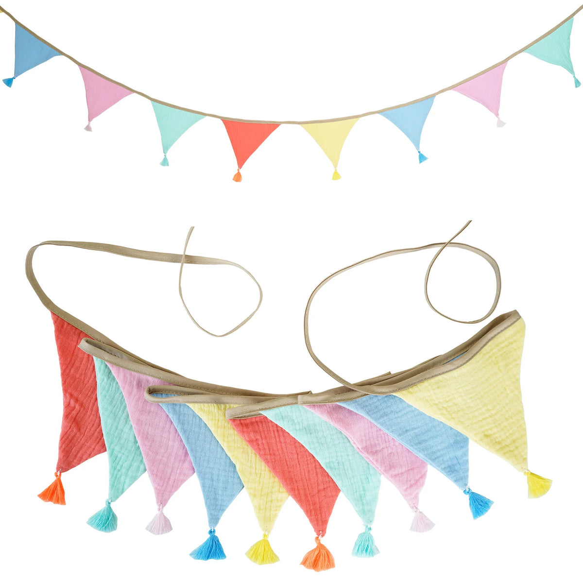 Children's Bunting 10 Triangle Flags with Tassles Party Decor Carnival Banner Garland 2.6M/8.5FT