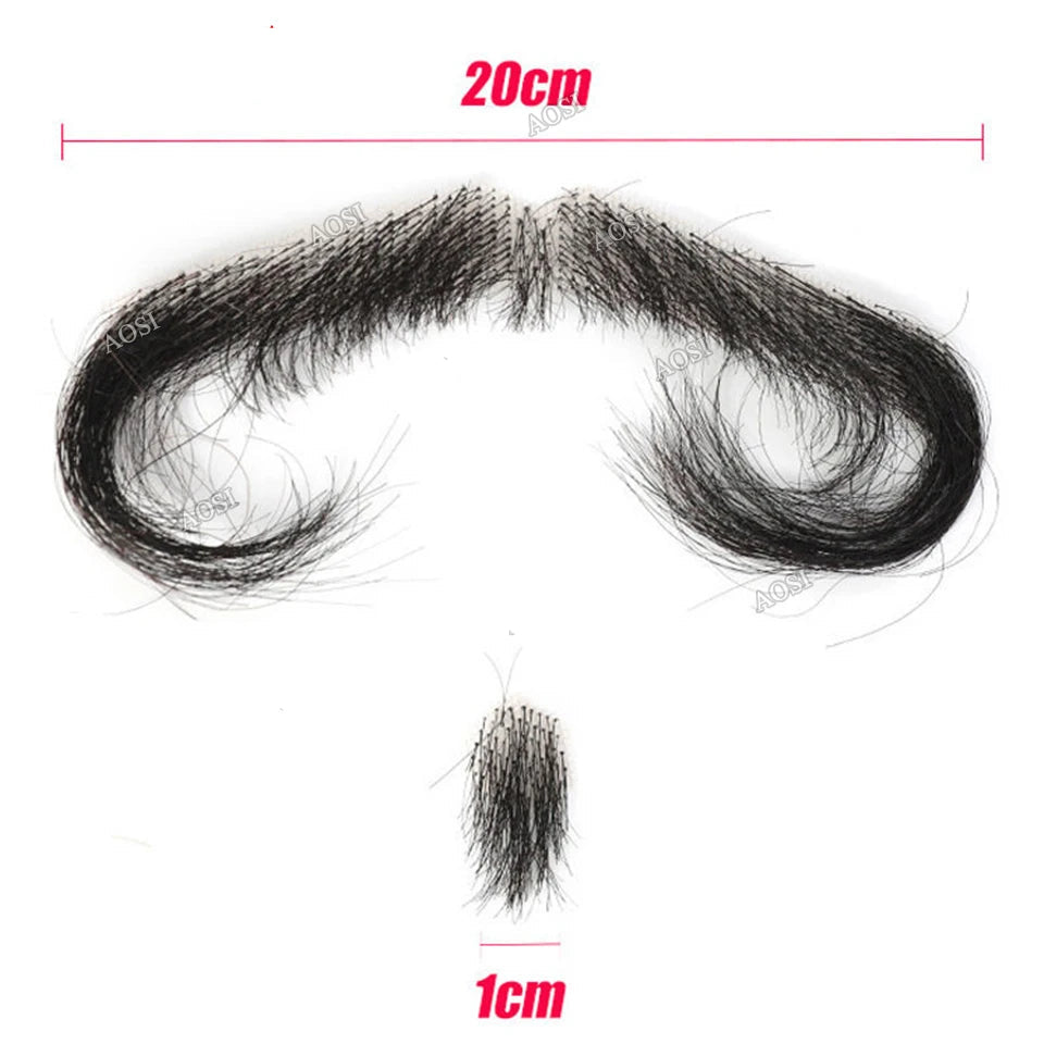 Invisible Fake Mustache Beard Trimmable Theatrical Facial Hair for Men