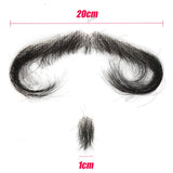 Invisible Fake Mustache Beard Trimmable Theatrical Facial Hair for Men