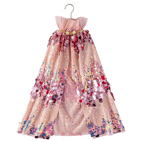 Shiny Rainbow Sequin Cloak Halloween Children's Dress Up Cape