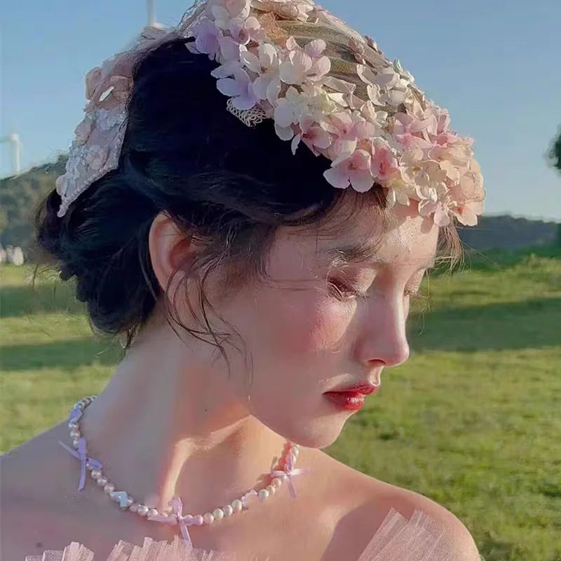 Sweet Bloss Vintage Handmade Pink Church Hat Fascinator