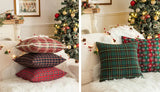 Christmas Plaid Cushion Pillow Covers Plush Pillows for Couch Sofa Living Room Decoration Nordic Home Decor