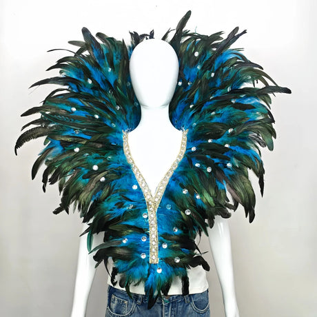 Carnival Mardi Gras Feather Collar Stage Performance Festival Costume