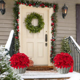 Artificial Christmas Red Poinsettia Flower Bouquets