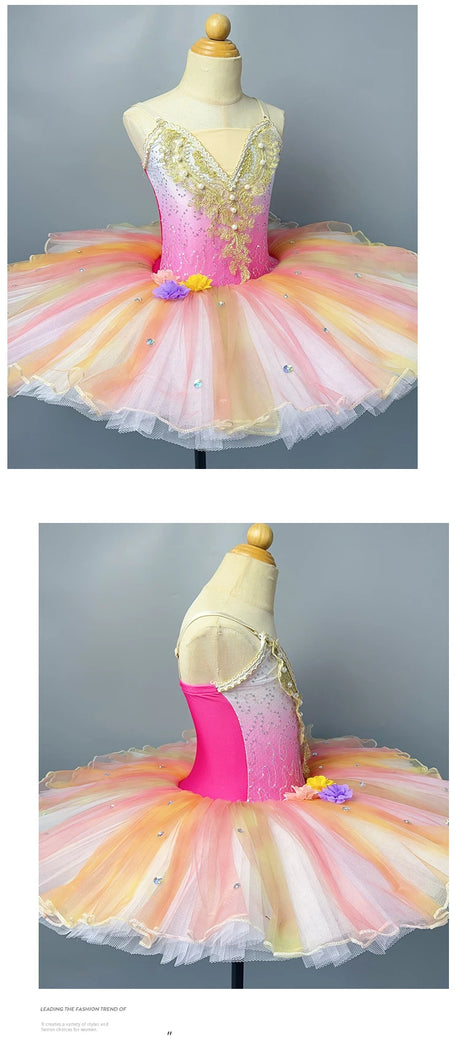 Sunrise Professional Ballet Tutu Girls Pink Tulle Ballerina Performance Dance Clothes Women Girls