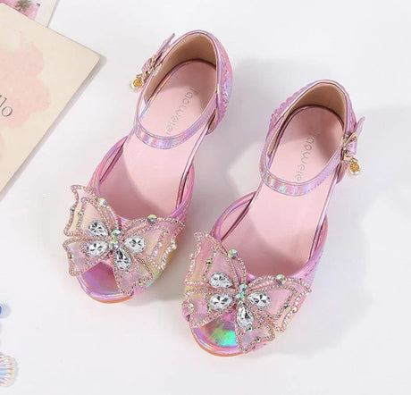 Party Shoes for Girls Glittery Butterfly Mary Jane Sandals Purple Gold Pink Blue