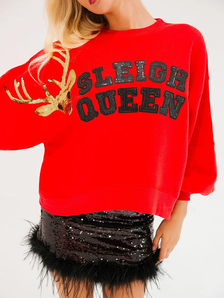 Better Not Pout Sweatshirt Sparkly Rhinestone Christmas Sweater