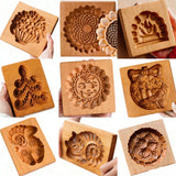 Even More Wooden Cookie Moulds Embossed Biscuit Press Cutter Moulds, Fish, Tiger, Horse, Squirrel, Seasonal
