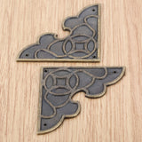 Two Decorative Metal Box Corners 54mm Furniture Jewellery