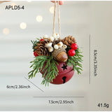 Christmas Bell Antlers Bow Pinecone Bell Christmas Hanging Decoration