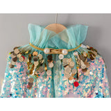 Shiny Rainbow Sequin Cloak Halloween Children's Dress Up Cape