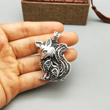Lucky Silver Fox Pendant Necklace