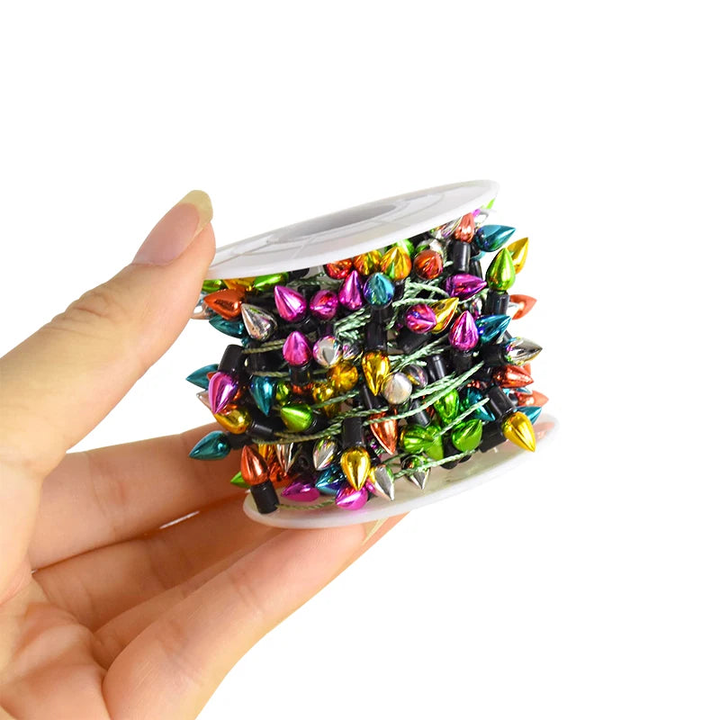 5M/roll Colourful Christmas Light Bulbs String Garland Christmas Decorations Xmas Tree Ornaments DIY Craft