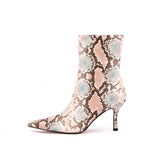 Sssseriously Ssssasssy Sssshort Boots Black Red Snake Ankle Boots