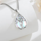 Tree of Life Goddess Moonstone Crystal Stone Pendant Necklace