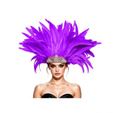Venetian Carnivale Style Glitter Sequins Feather Crown Costume Headpeice