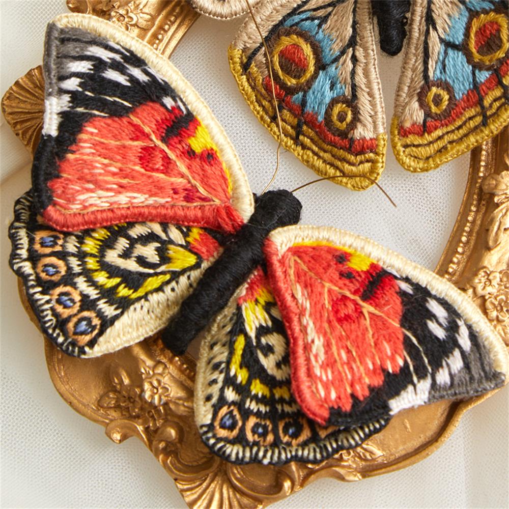 Beginner Butterfly Embroidery Kits With Hoop DIY Brooch Embroidery Kit
