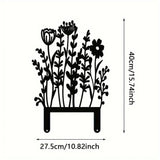 Rusty Metal Wildflower Stake Garden Decor