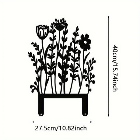 Rusty Metal Wildflower Stake Garden Decor