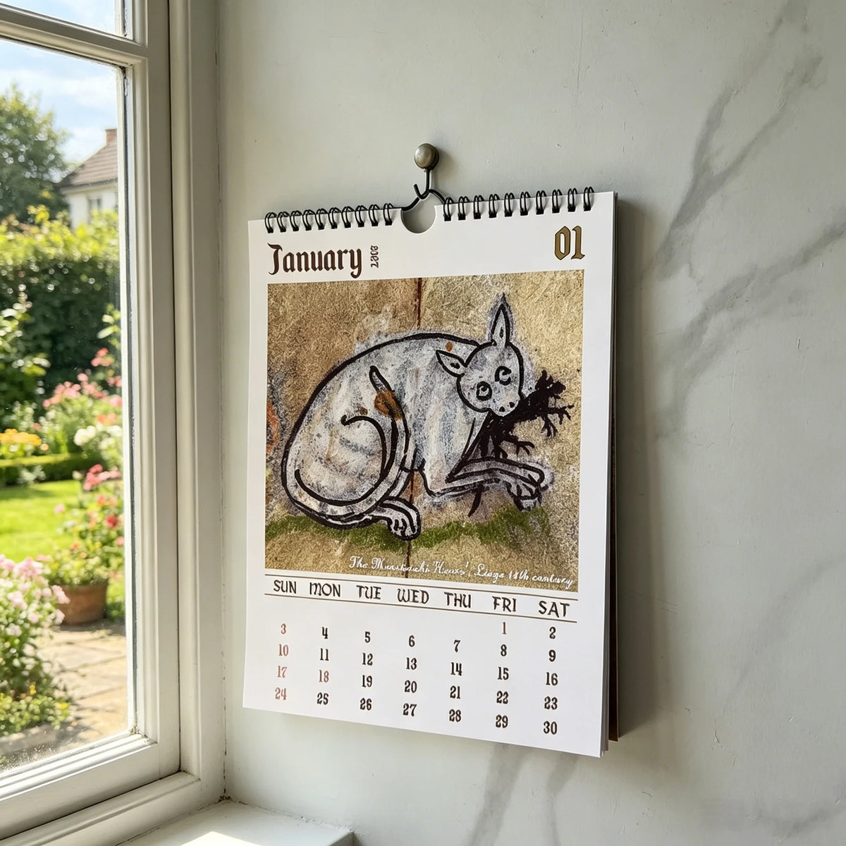 2027 Ugly Medieval Cats Wall Calendar 12 Months