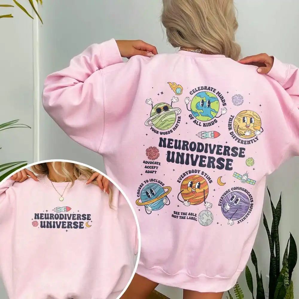 Neurodiverse Universe Sweater Autism Awareness Sweatshirt Pullover Jumper