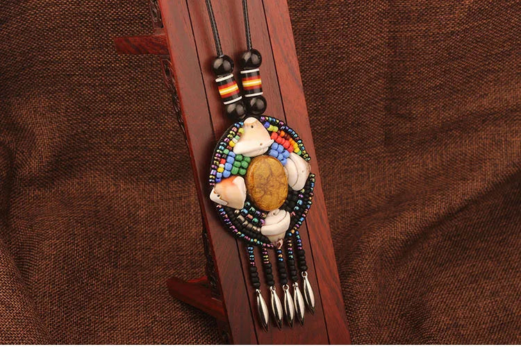 Handmade Beaded Leather Boho Necklaces