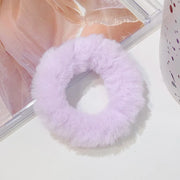 Dopamine Colour Fluffy Scrunchie Hair Bands Ponytail Holder Hair Accessories