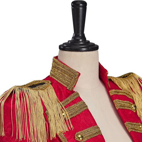 Ringmaster Jacket Regency Queen Red Fringed Military Tuxedo Women Gothic Steampunk Victorian Officer Uniform Coat
