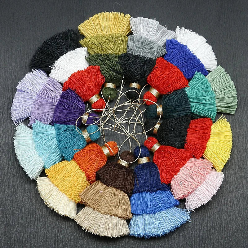 1/2pcs Cotton Tassels for Crafts Tri-Layered Tassels with Hanging Loop for Crafts Jewelry Making Bookmark Clothing  Accessories