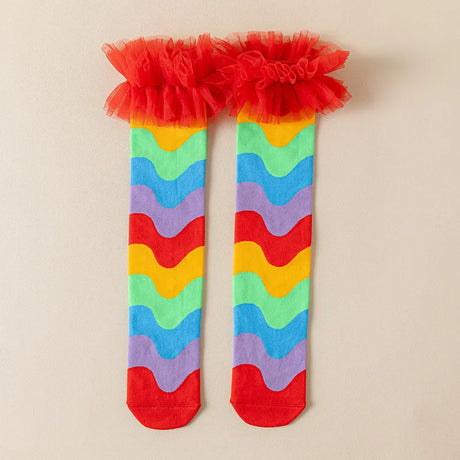 Girls Knee-High Rainbow Fun Socks 3-8T