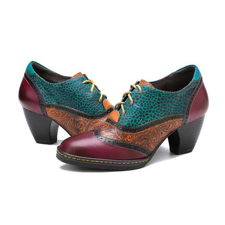 Sabina's Genuine Leather Pumps Colourfun Shoes