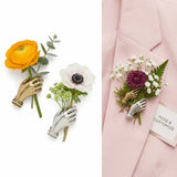 Hand-Held Flower Brooch Lapel Pin Fresh Flower Holder