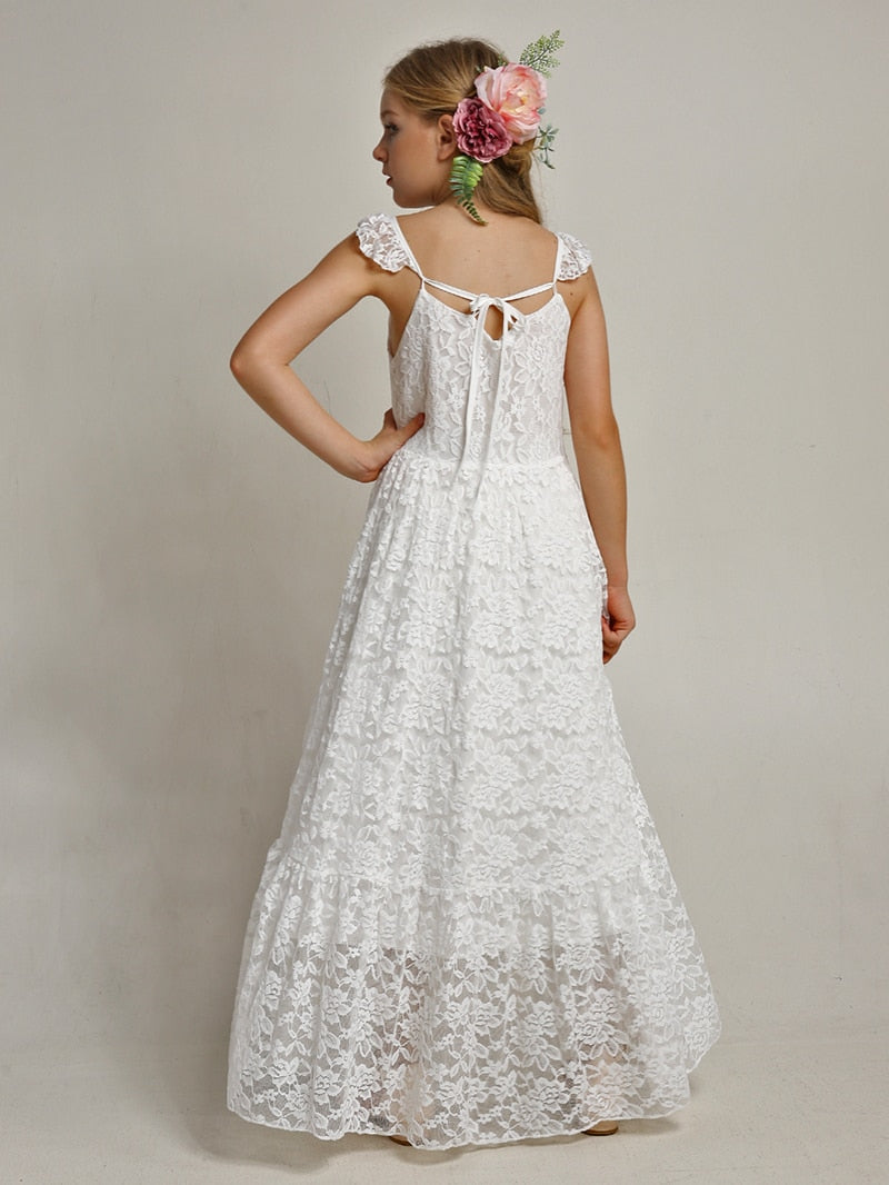 Girls Lace Bohemian Long Photoshoot Dresses