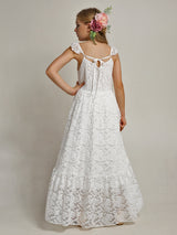 Girls Lace Bohemian Long Photoshoot Dresses