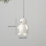 White Ceramic Christmas Tree Ornaments Snowman Reindeer Xmas Hanging Decor