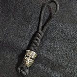 Brass Spartan Warrior Helmet Paracord Beads Lanyard Dreadlock Beard Bead
