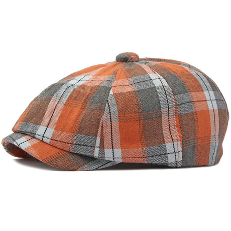 Plaid Newspaper Boy Beret Caps