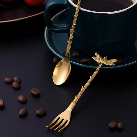 6pcs Stainless Steel Dragonfly Fork Set