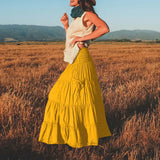 Flower's Cotton Maxi Skirt