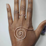 Adjustable Copper Spiral Palm Cuff Handmade Jewellery for Meditation & Energy Healing
