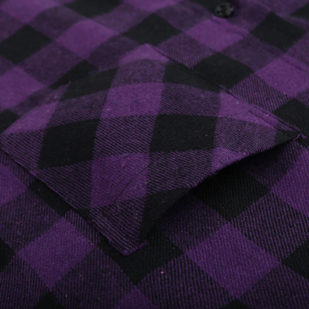 Woodsman Slim-fit Brushed Flannel Plaid Shirts 13 Colours